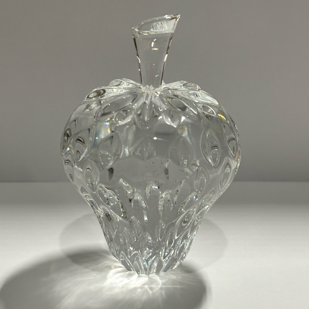 Waterford Crystal Strawberry Paperweight Sculpture Centerpiece Decor Authentic
